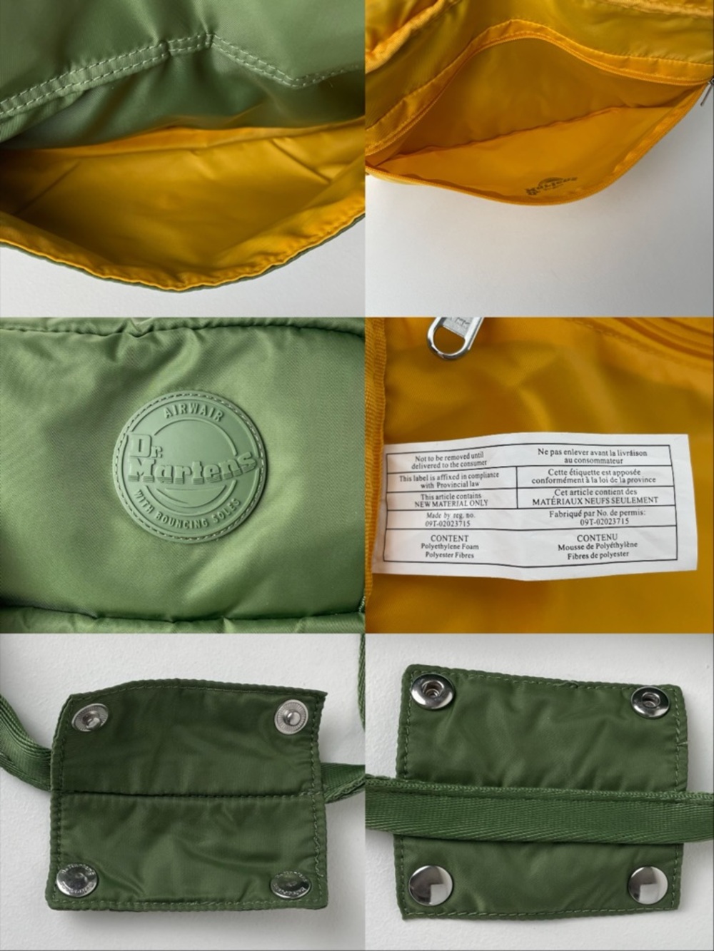 Dr. Martens Olive Green Nylon Messenger Bomber Jacket Utility Flight Bag - Picture 16 of 16
